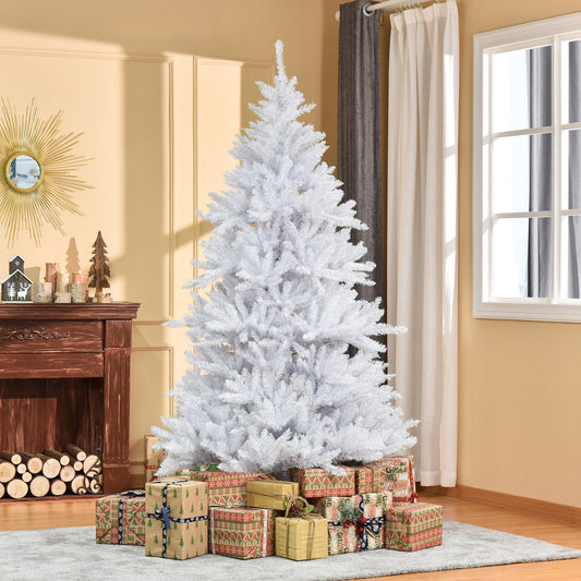 HOMCOM 7FT Artificial Christmas Tree Holiday Xmas Tree with Foldable