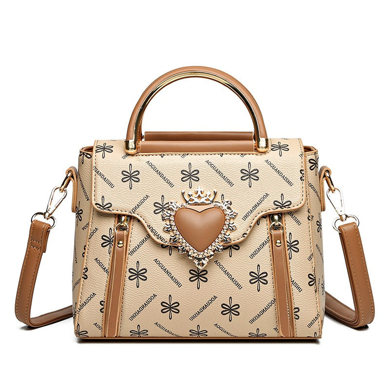 New all match print niche design sense handbag fashion mini shoulder bag for women