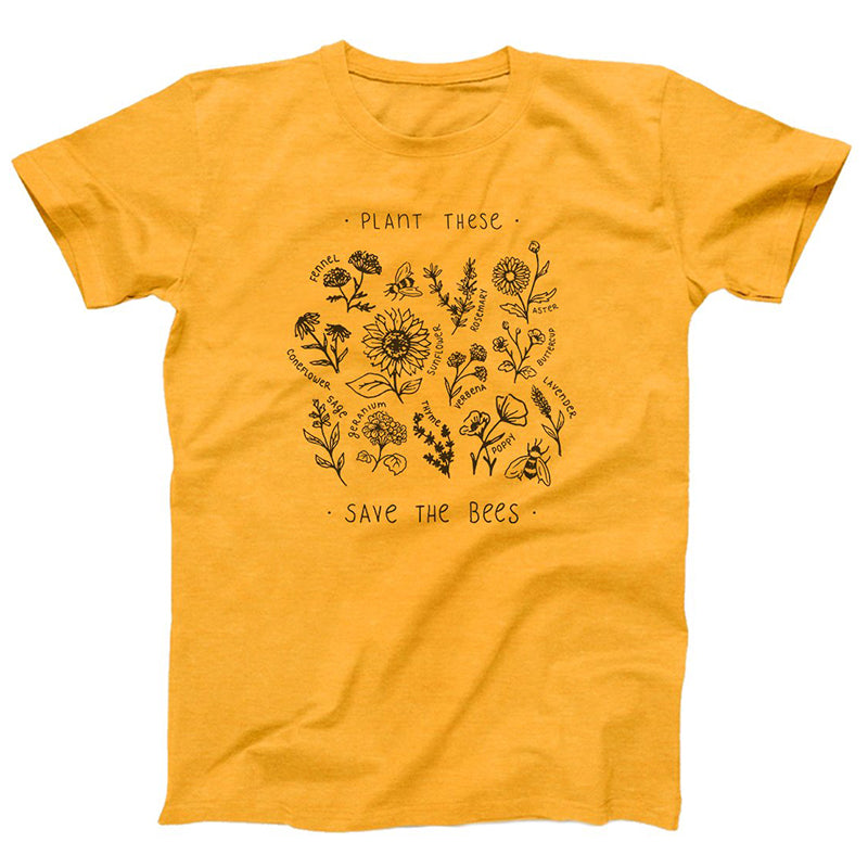 Plant These Harajuku Tshirt Women Causal Save The Bees T-shirt