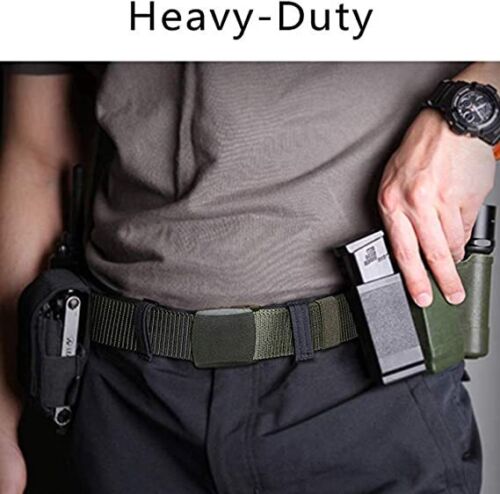 Men's Plastic Cam Buckle Nylon Canvas Tactical Waistband Webbing Military Belt