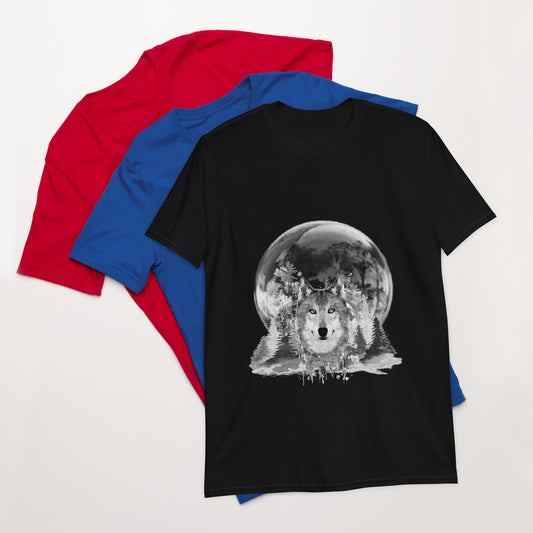 Wolf print Short-Sleeve Unisex T-Shirt