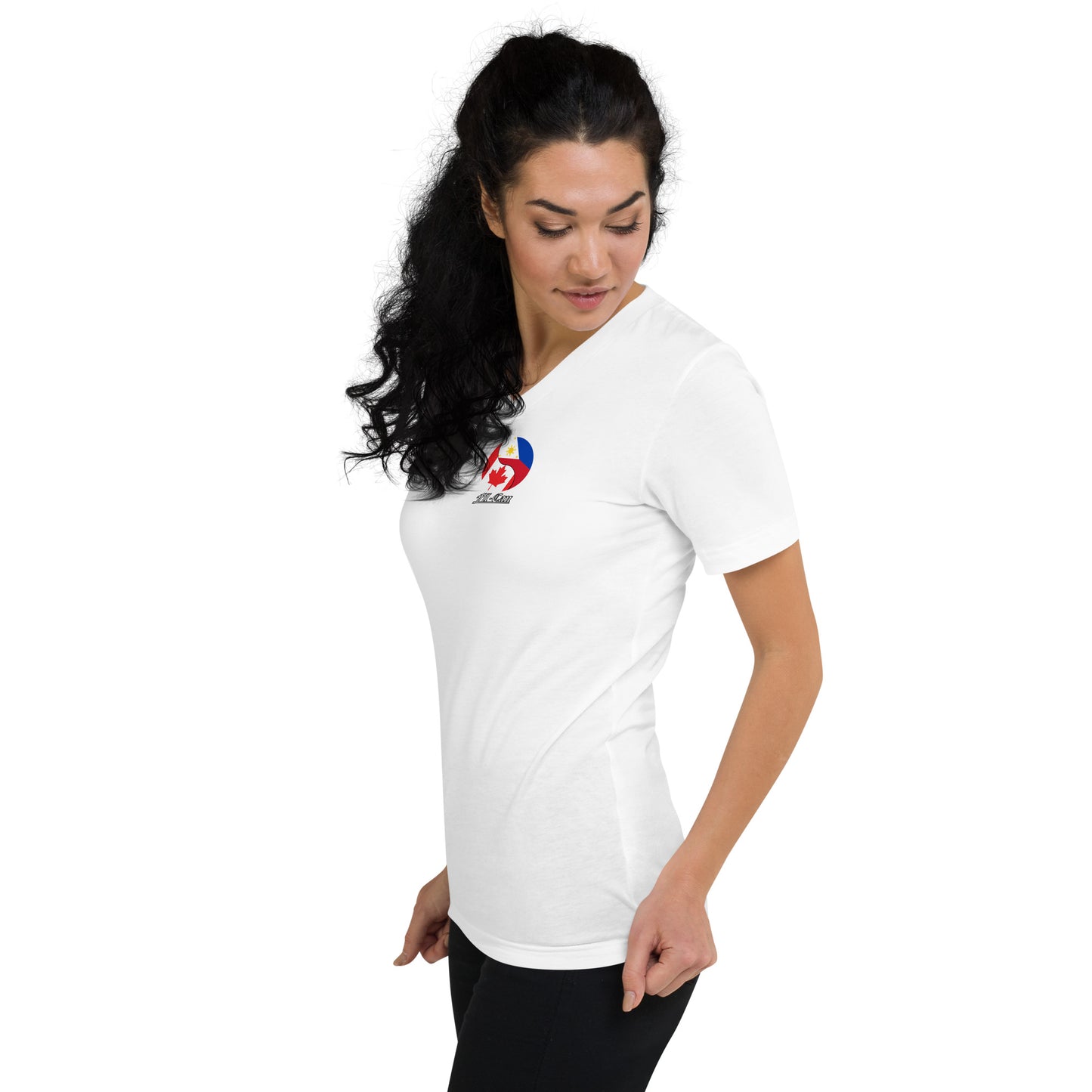 Fil-Can logo Unisex Short Sleeve V-Neck T-Shirt
