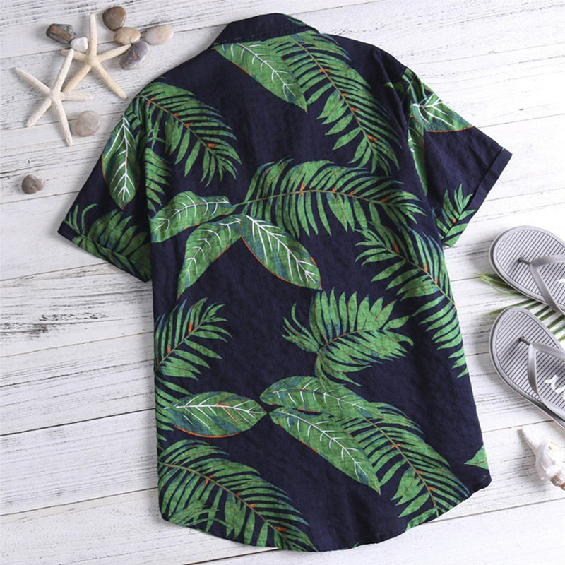 Beach holiday print men's shirt