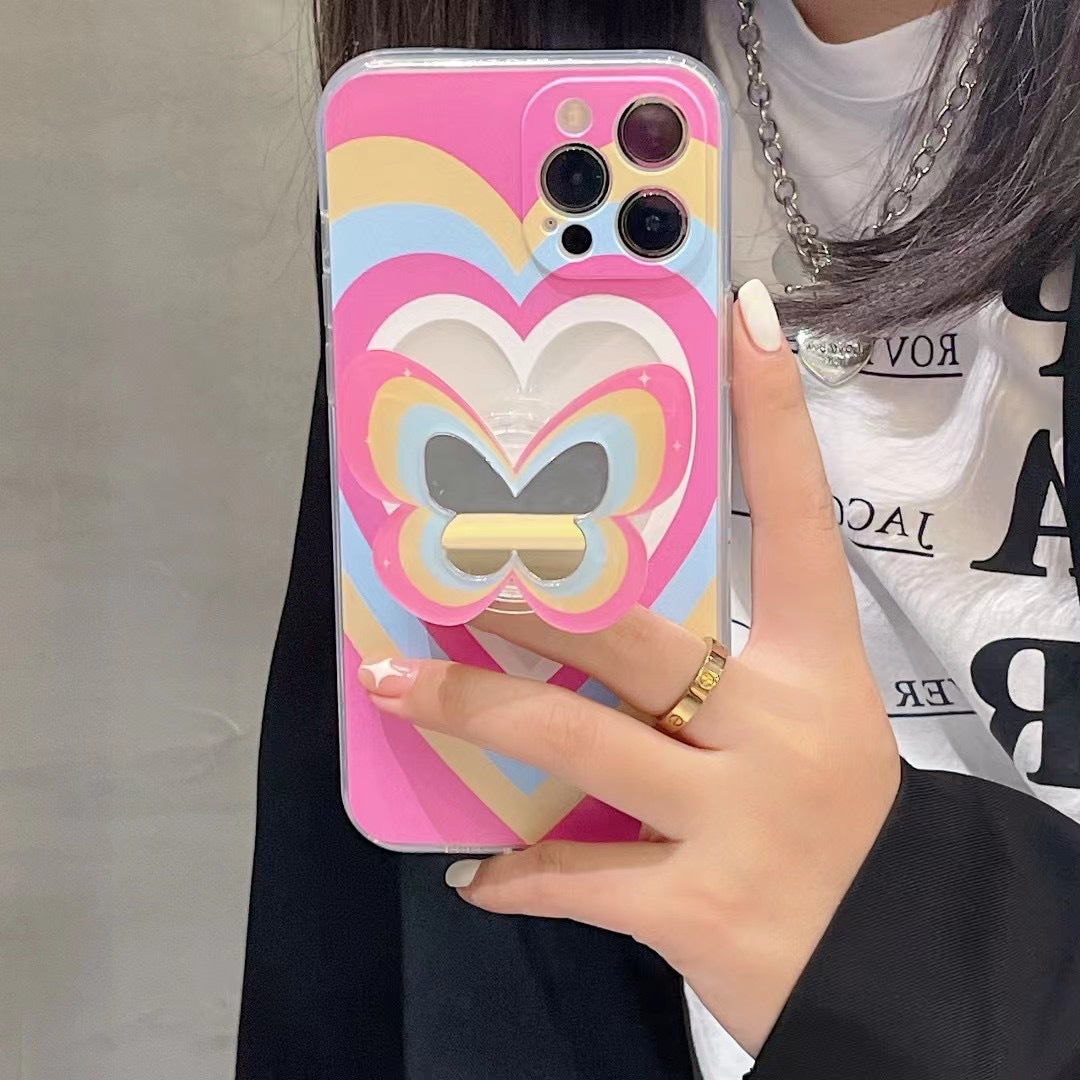 Color Butterfly Stand Silicone Phone Case