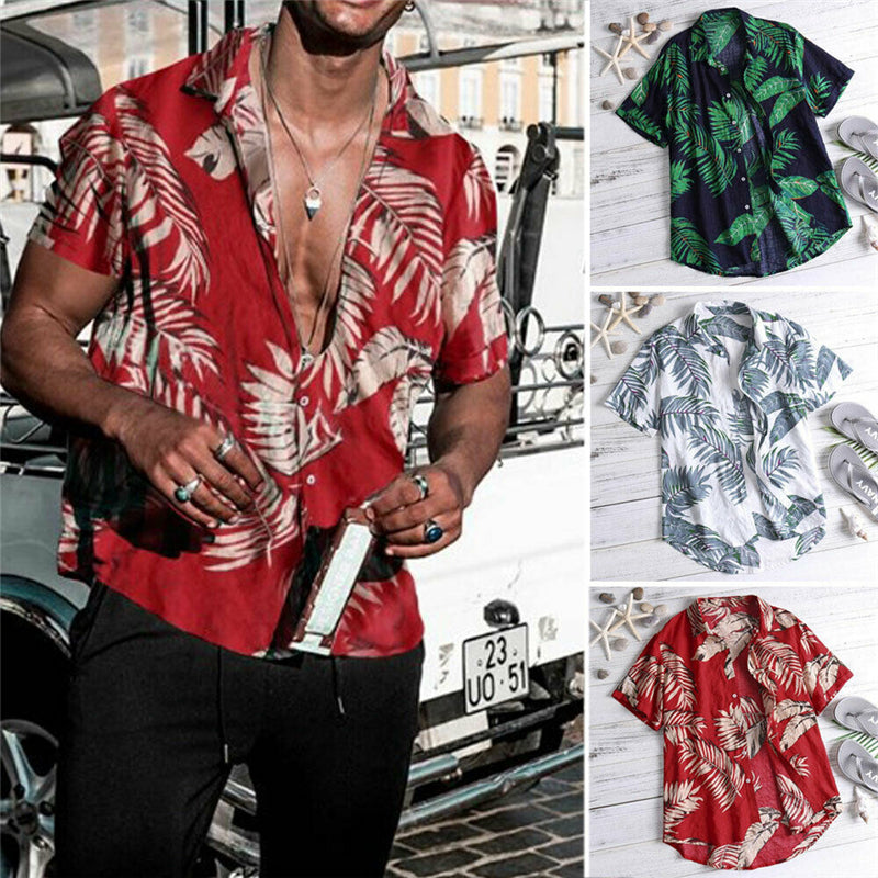 Beach holiday print men's shirt
