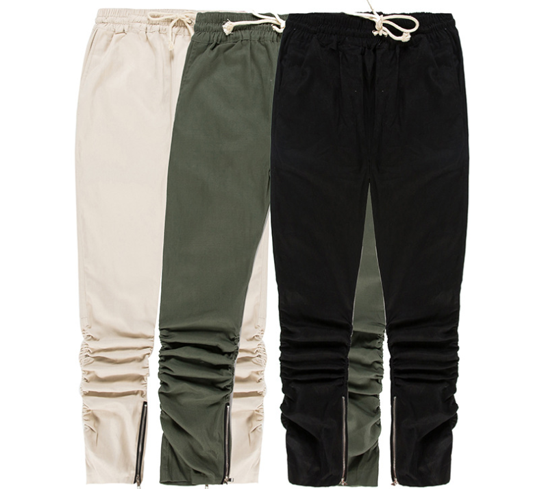 Machete elastic trousers zipper sidecasual pants Dongdaemun youth fashion wild Slim KANYE