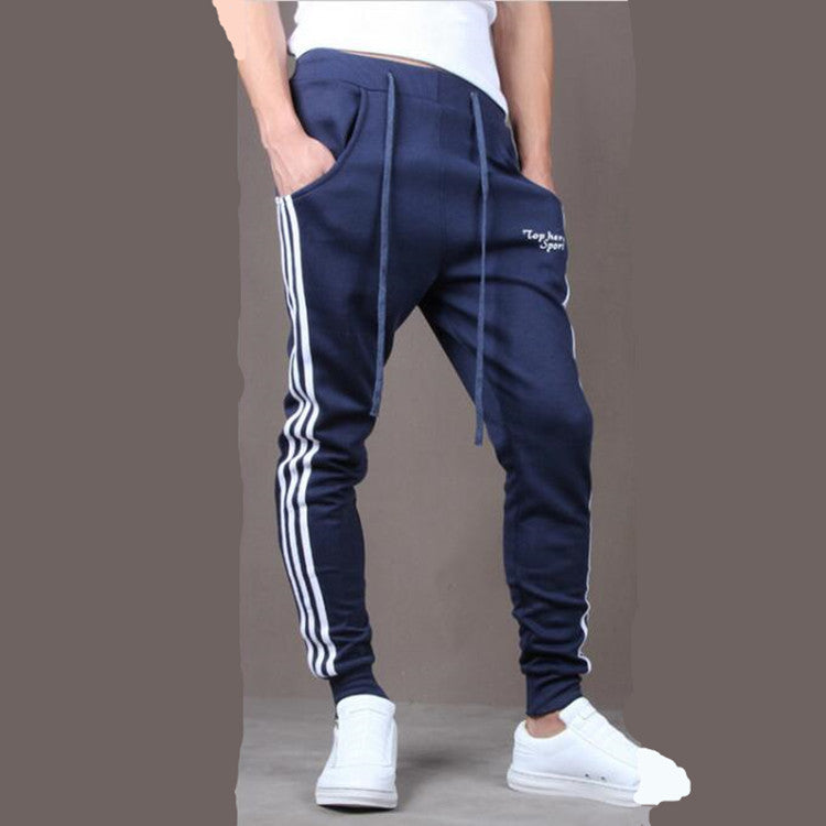 Side three bar student casual trousers