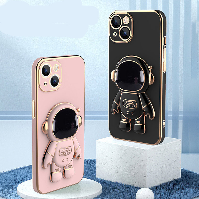 3D Astronaut Phone Case Anti-Drop Electroplating Bracket
