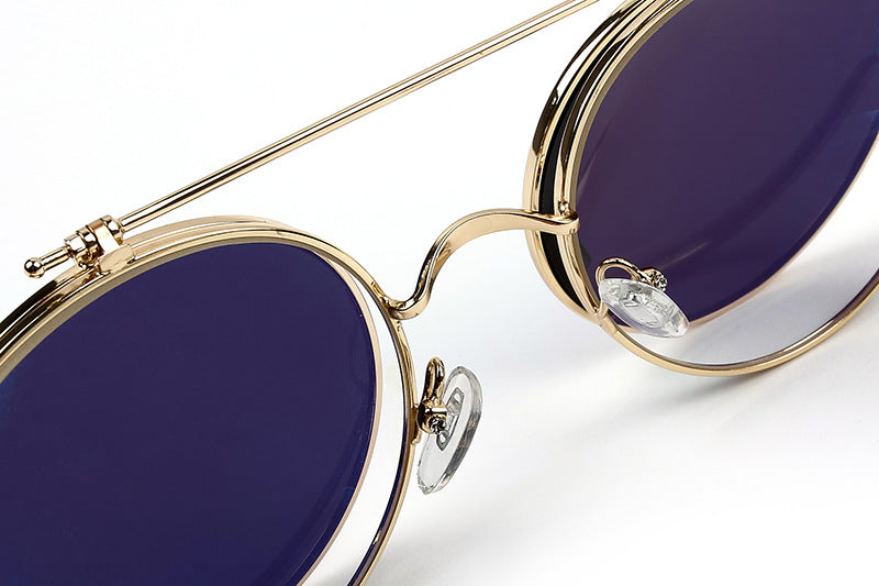 Steampunk flip vintage glasses hook sunglasses literary round frame glasses sunglasses