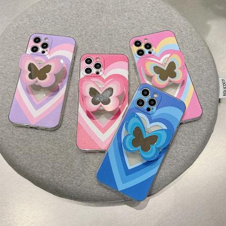 Color Butterfly Stand Silicone Phone Case