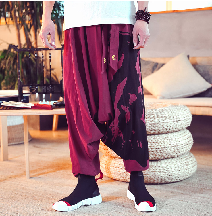 Chinese style nine-point pants