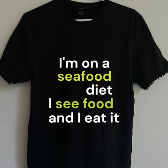 Gildan Humor T-shirt "I'm on a seafood diet"