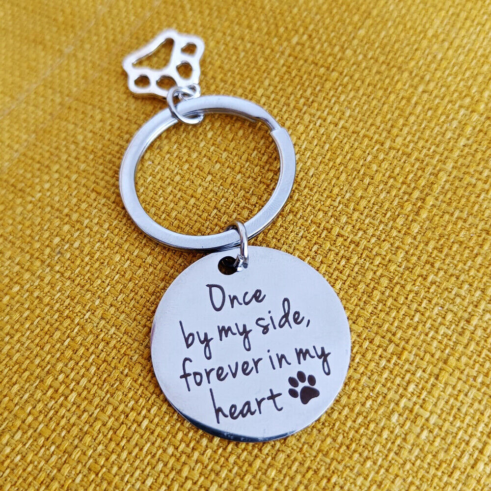 Loss Of Pet Memorial Keychain Dog Cat Remembrance Jewelry Sympathy Key Ring Tag