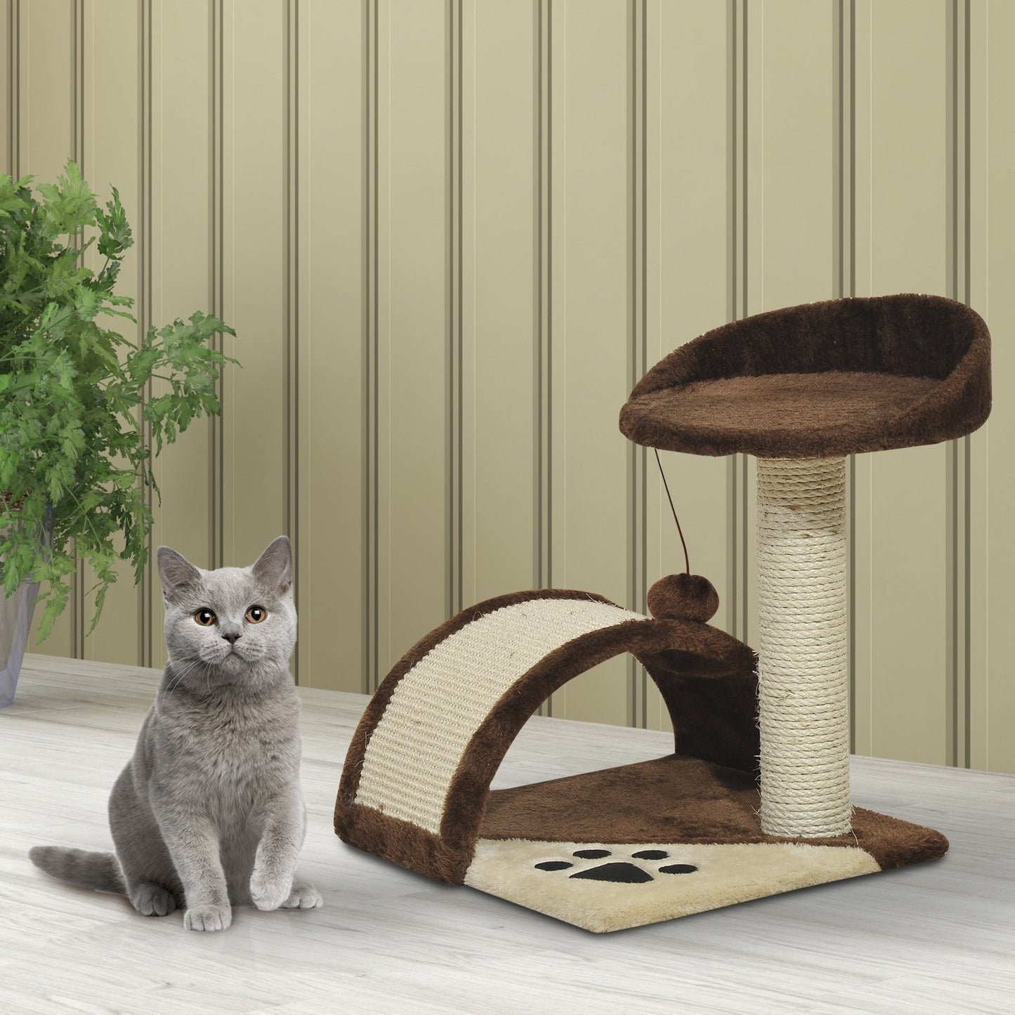 PawHut Cat Tree Pet Bed Post Scratcher Kitty Scratching Toys Furniture