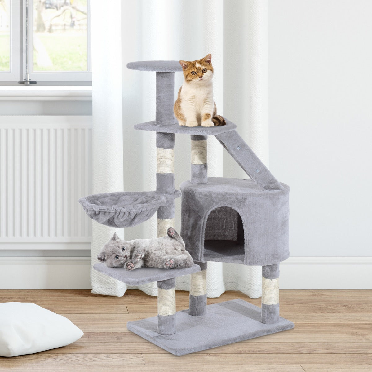 PawHut 49” Deluxe Cat Tree Furniture Scratching Pet Tower Kitten Play