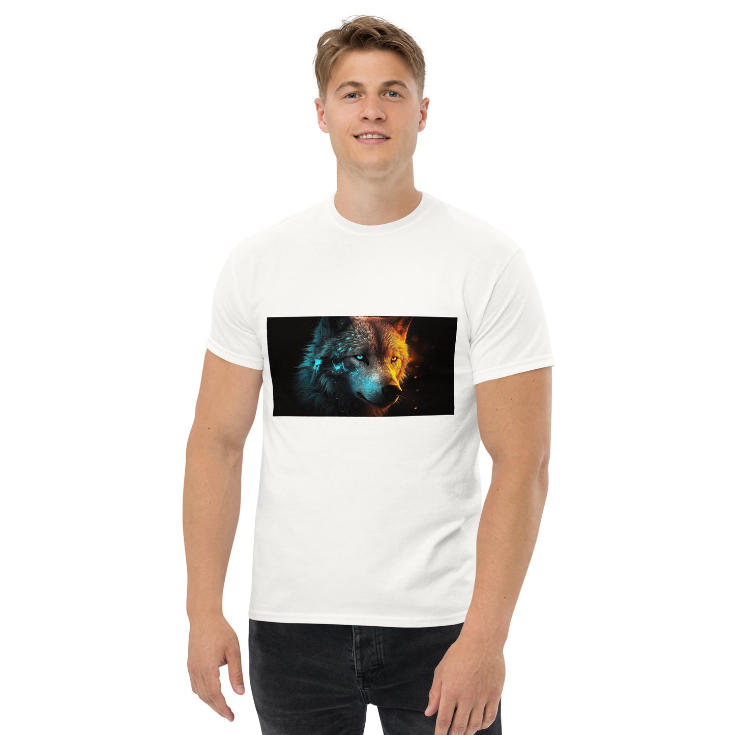 Wolf print Men's classic tee