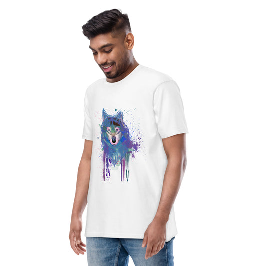 Wolf print Men’s premium heavyweight tee