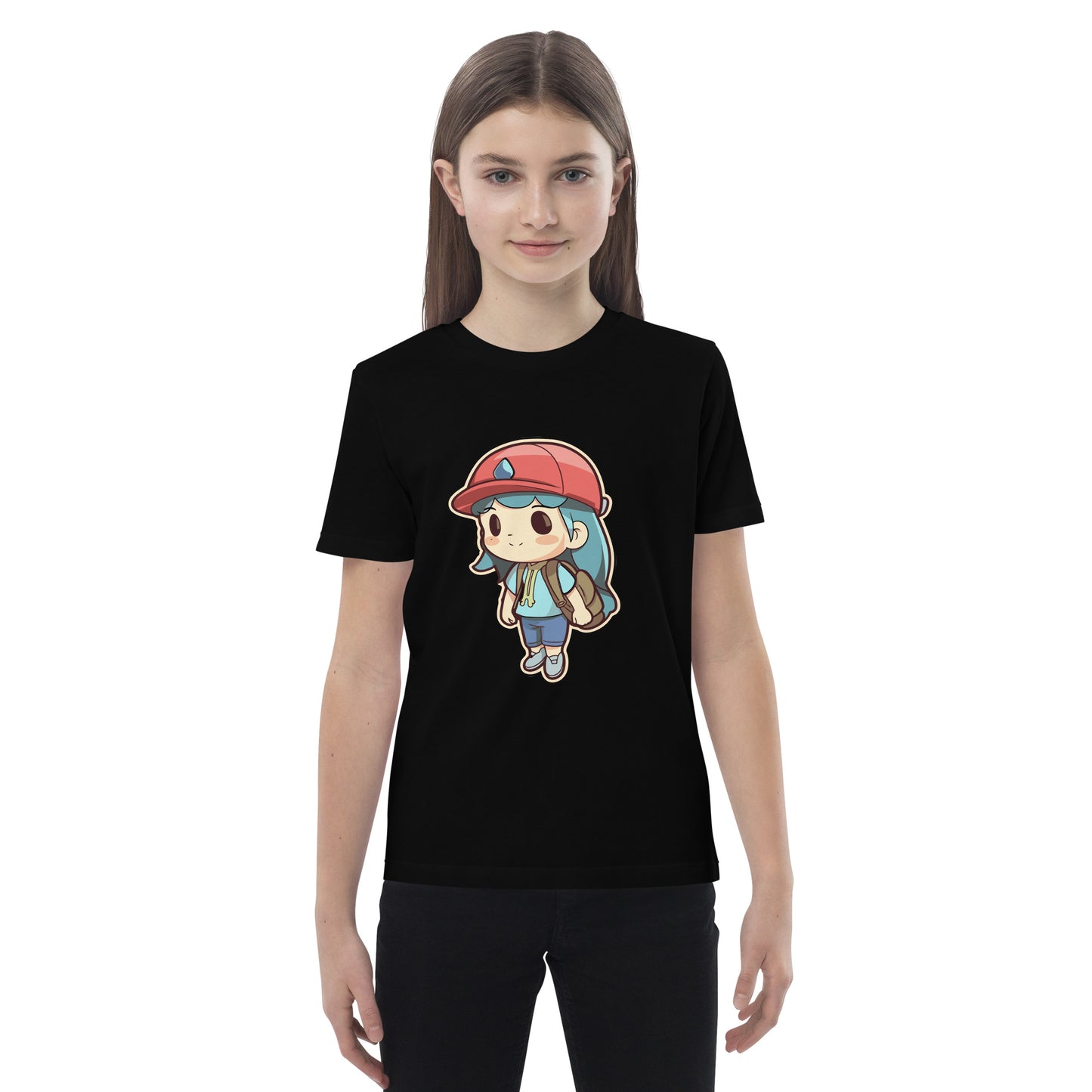 cartoon pokemon girl Organic cotton kids t-shirt