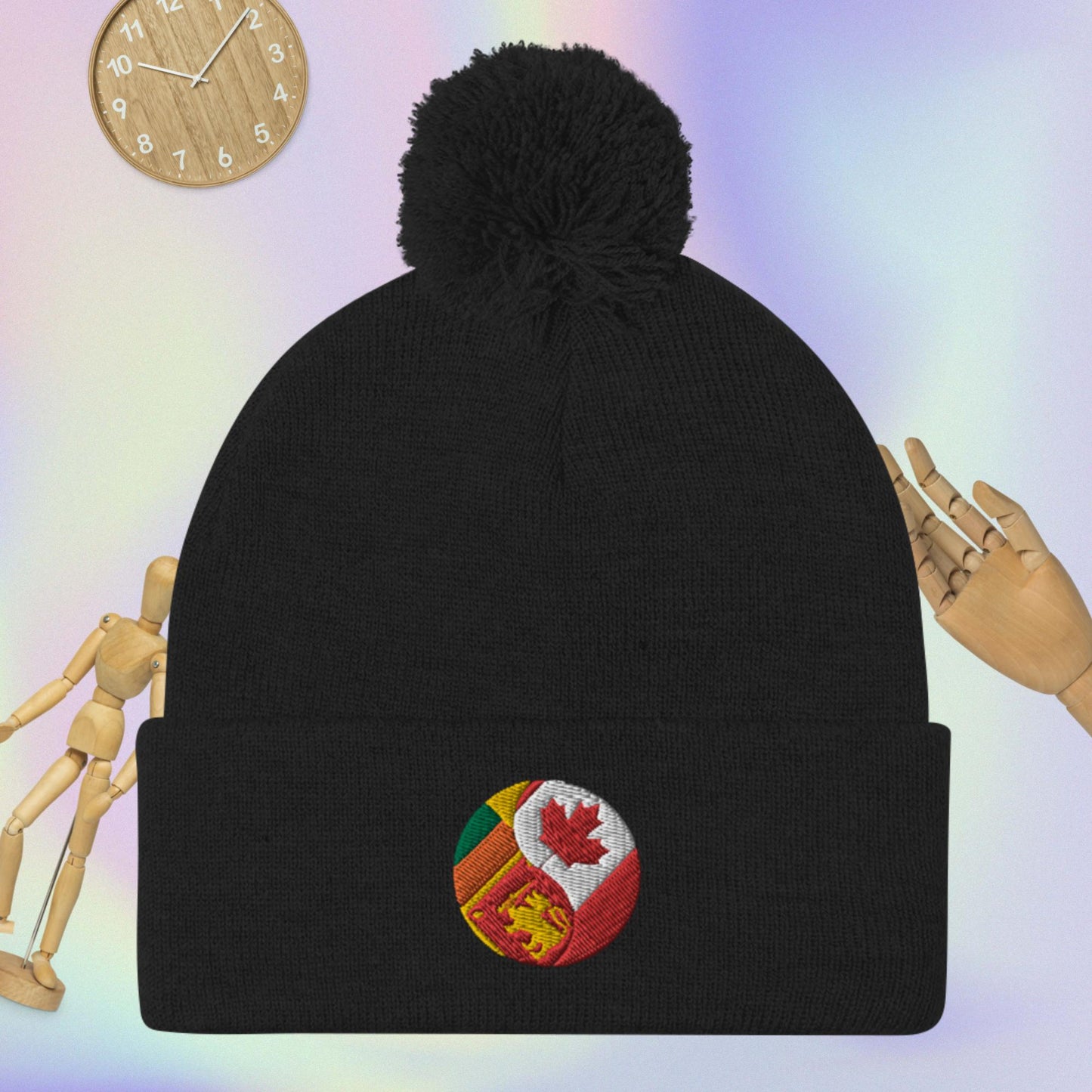 Sinhala-can Pom-Pom Beanie