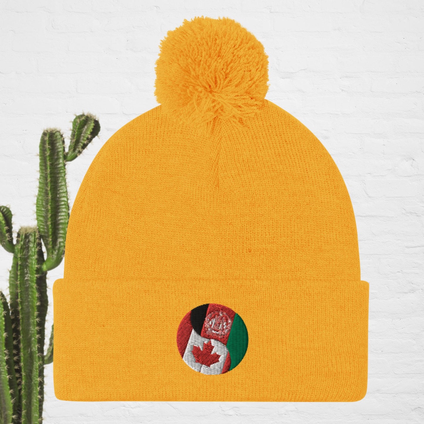 Afghan-Can Pride Pom-Pom Beanie