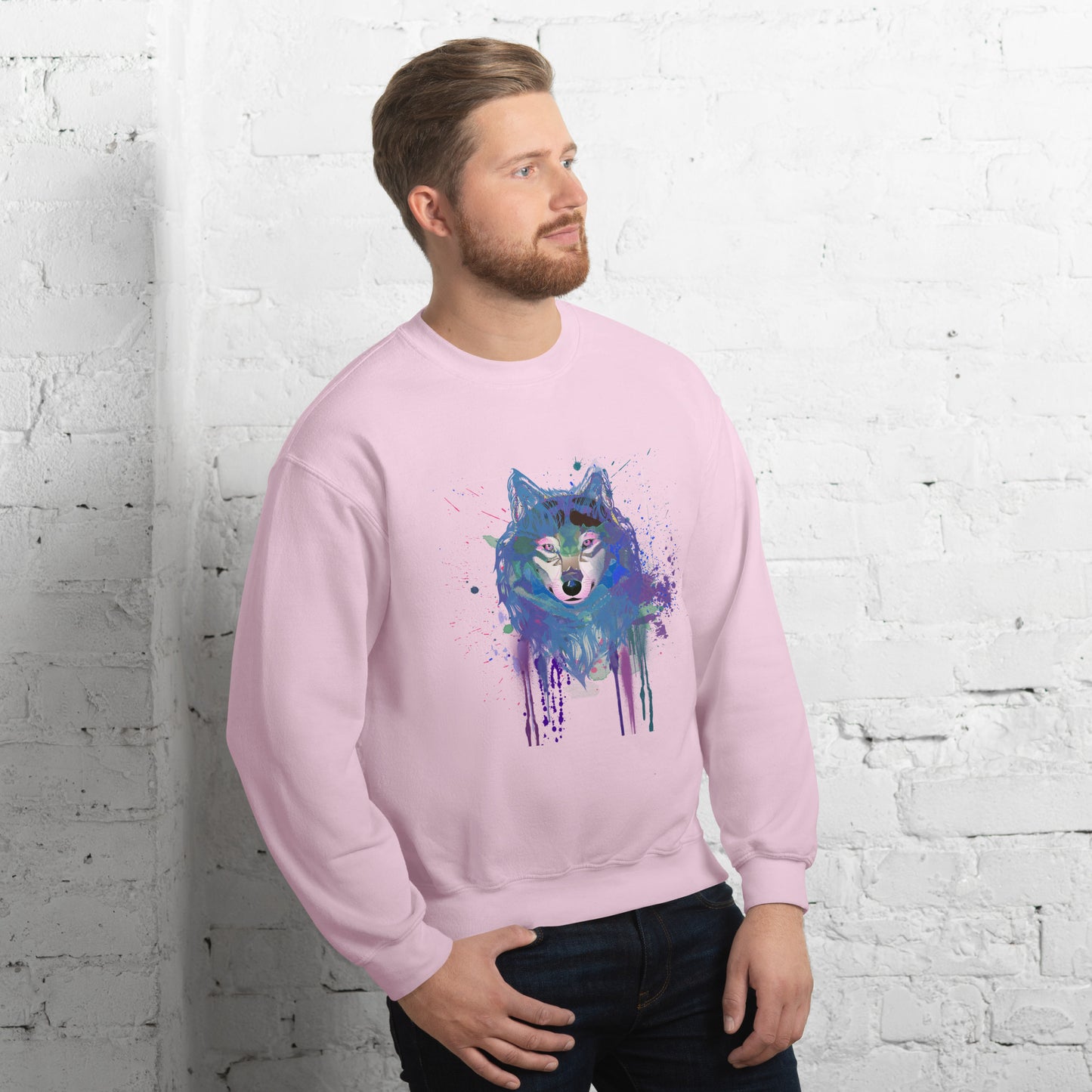 Wolf Print Unisex Sweatshirt