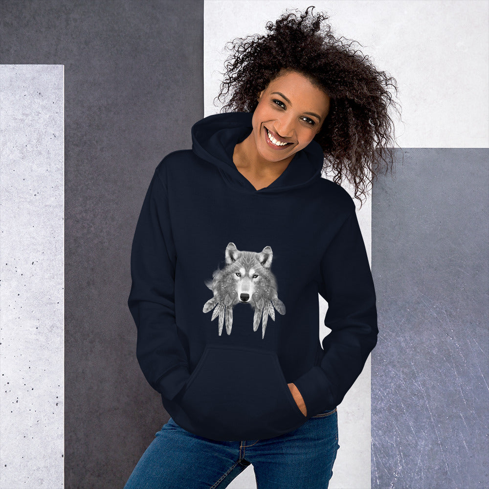 Wolf print Unisex Hoodie