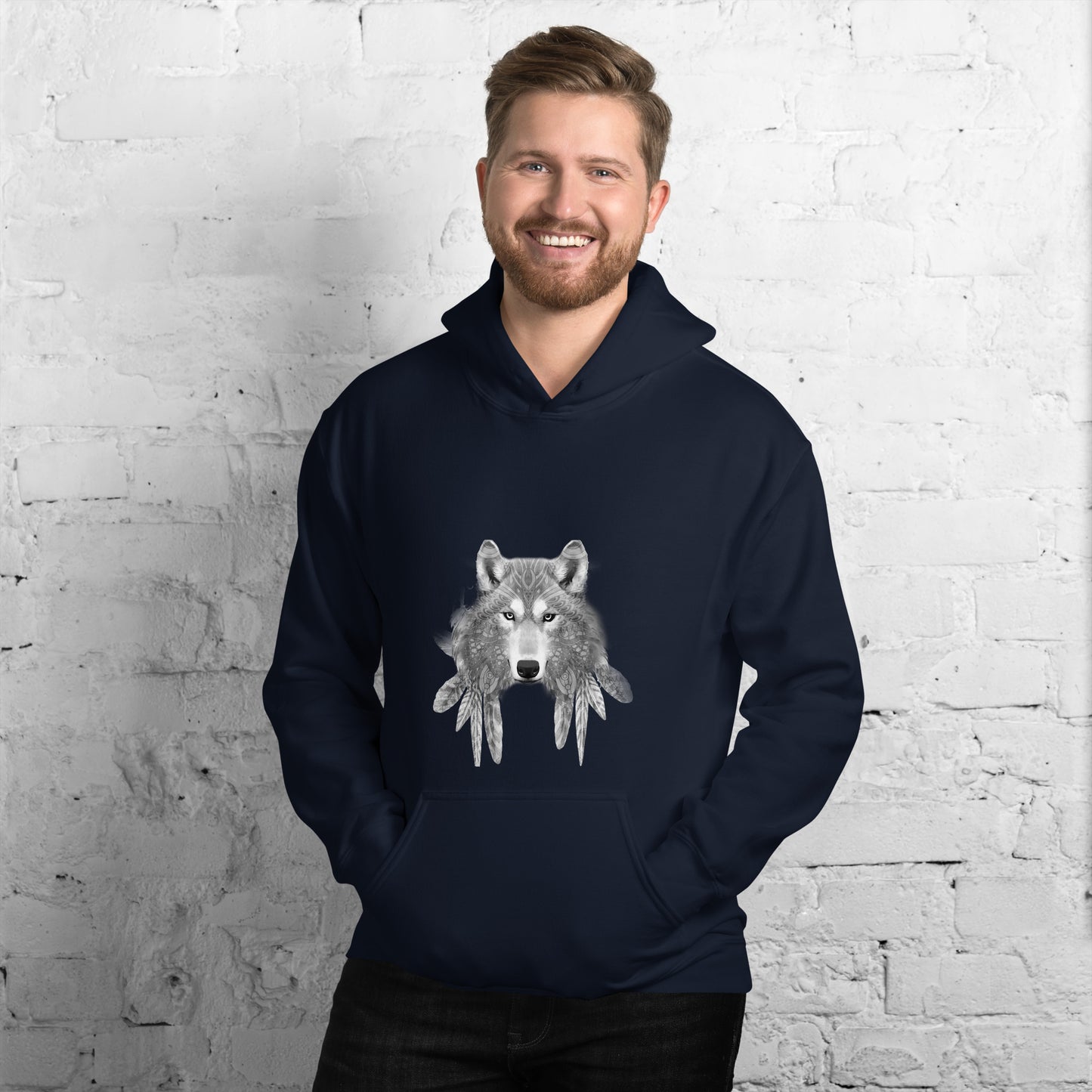 Wolf print Unisex Hoodie