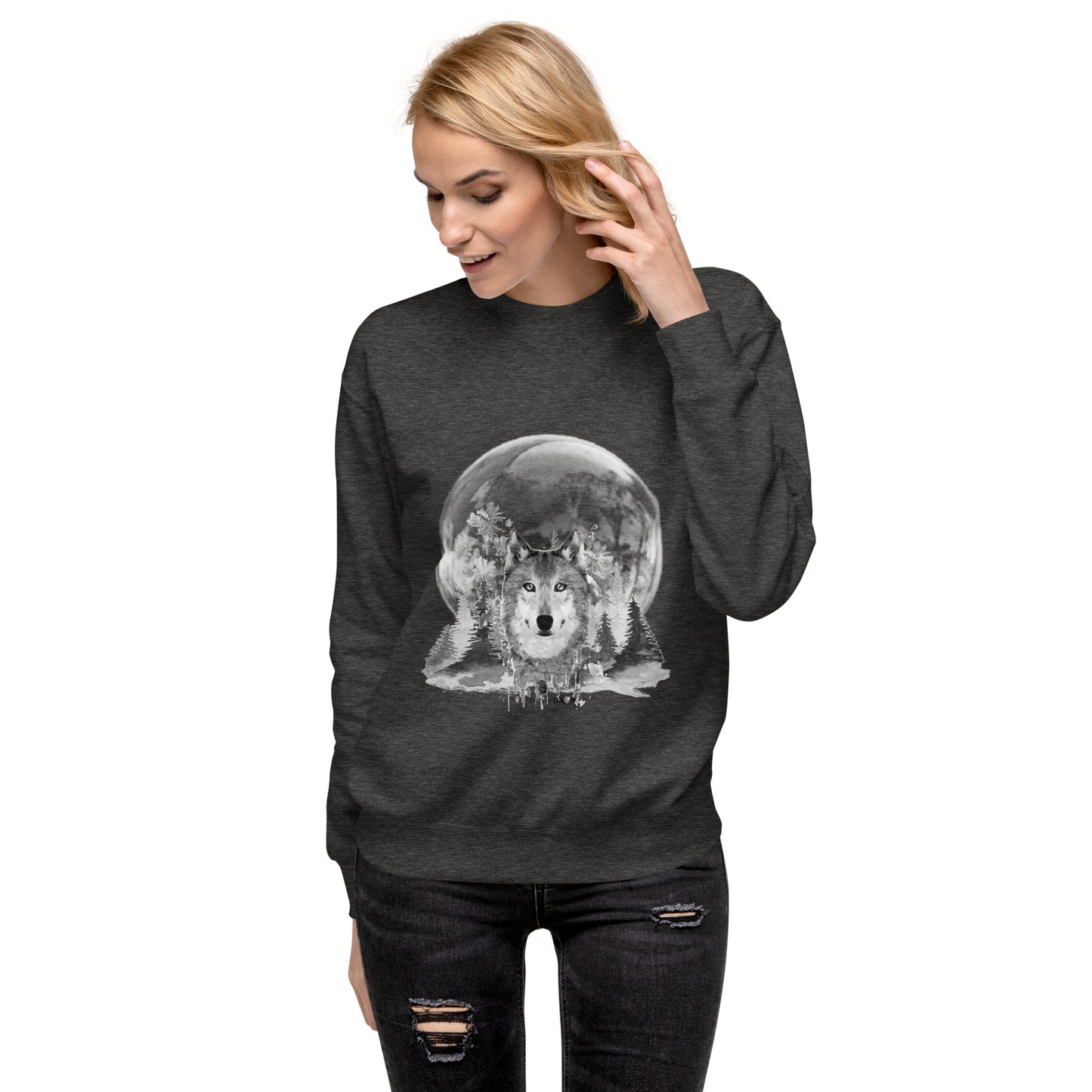 Wolf print Unisex Premium Sweatshirt