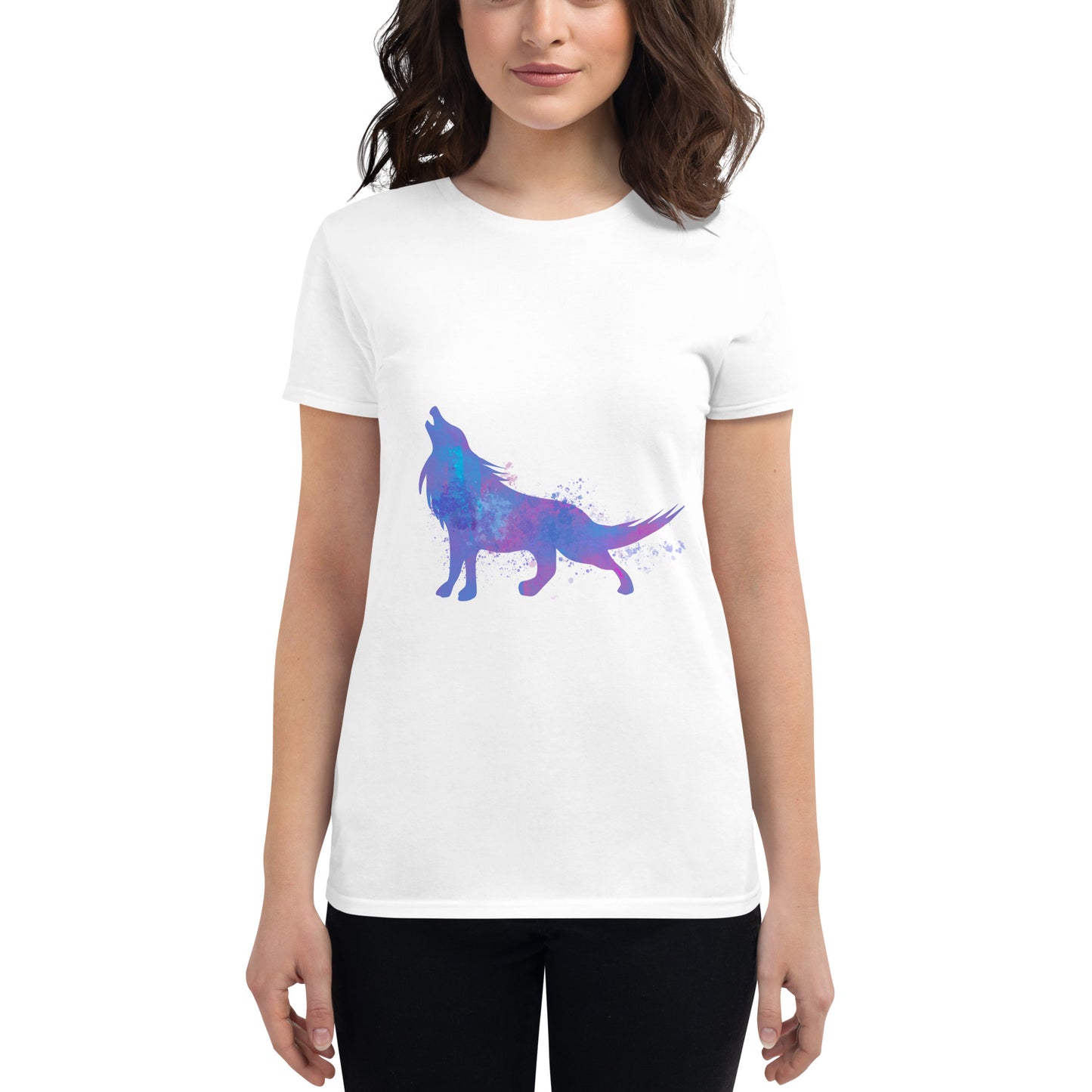 Wolf print Women's short sleeve t-shirt