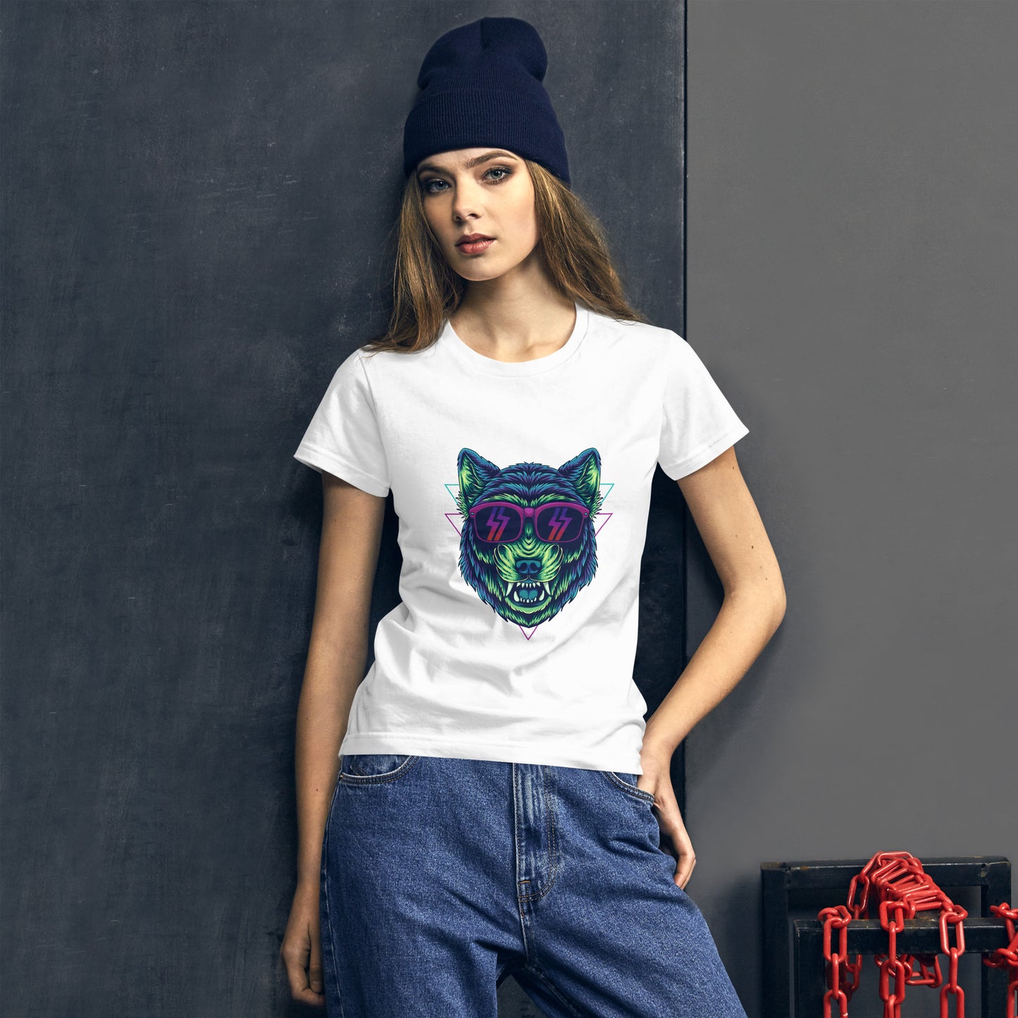 Wolf print Women's short sleeve t-shirt